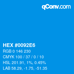 Color code: HEX #0092E6 | qconv.com