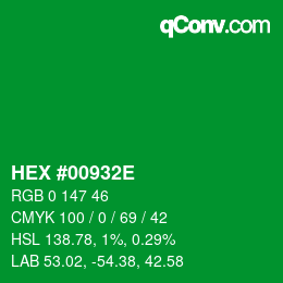 Color code: HEX #00932E | qconv.com