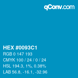 Color code: HEX #0093C1 | qconv.com