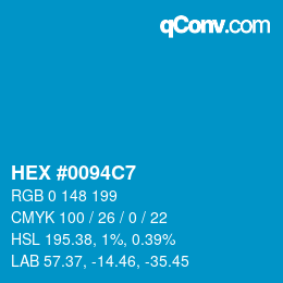 Color code: HEX #0094C7 | qconv.com