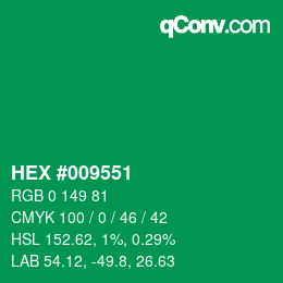 Color code: HEX #009551 | qconv.com