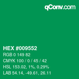 Color code: HEX #009552 | qconv.com