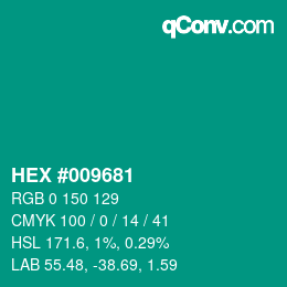 Color code: HEX #009681 | qconv.com