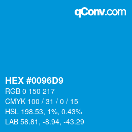 Color code: HEX #0096D9 | qconv.com