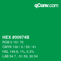 Color code: HEX #00974B | qconv.com