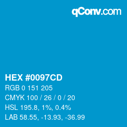 Color code: HEX #0097CD | qconv.com