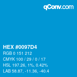 Color code: HEX #0097D4 | qconv.com