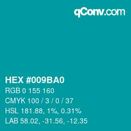 Color code: HEX #009BA0 | qconv.com