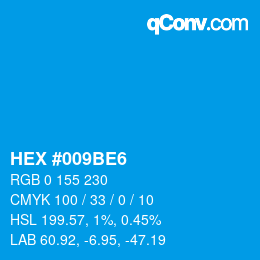 颜色代码: HEX #009BE6 | qconv.com