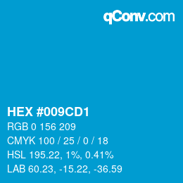 Color code: HEX #009CD1 | qconv.com