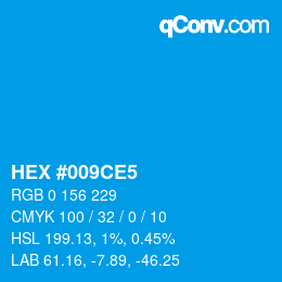 Color code: HEX #009CE5 | qconv.com