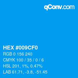 Color code: HEX #009CF0 | qconv.com