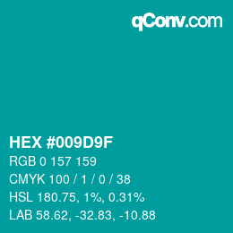 Color code: HEX #009D9F | qconv.com