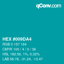 Color code: HEX #009DA4 | qconv.com