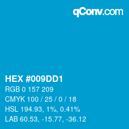 Code couleur: HEX #009DD1 | qconv.com