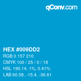 Color code: HEX #009DD2 | qconv.com