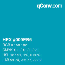 Color code: HEX #009EB6 | qconv.com