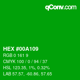 Color code: HEX #00A109 | qconv.com
