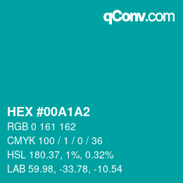 Color code: HEX #00A1A2 | qconv.com