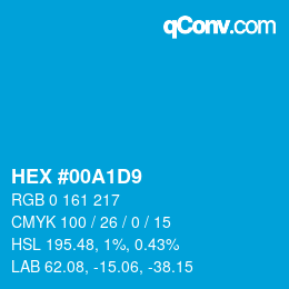 Color code: HEX #00A1D9 | qconv.com