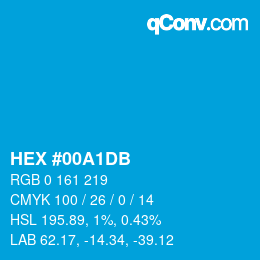 Color code: HEX #00A1DB | qconv.com