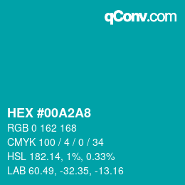 Color code: HEX #00A2A8 | qconv.com