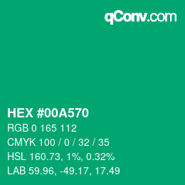 Color code: HEX #00A570 | qconv.com
