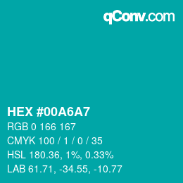Color code: HEX #00A6A7 | qconv.com