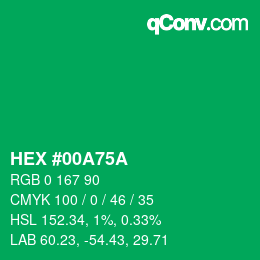 Color code: HEX #00A75A | qconv.com