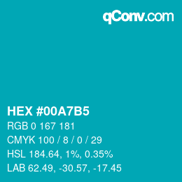 Color code: HEX #00A7B5 | qconv.com