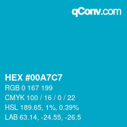Código de color: HEX #00A7C7 | qconv.com