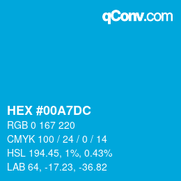 Color code: HEX #00A7DC | qconv.com