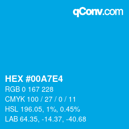 Color code: HEX #00A7E4 | qconv.com