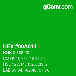 Color code: HEX #00A814 | qconv.com