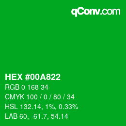 Color code: HEX #00A822 | qconv.com