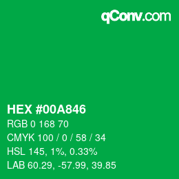 Color code: HEX #00A846 | qconv.com