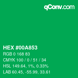 Color code: HEX #00A853 | qconv.com