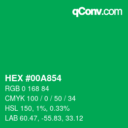 Color code: HEX #00A854 | qconv.com