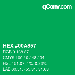 Color code: HEX #00A857 | qconv.com