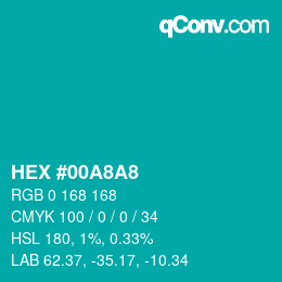 Color code: HEX #00A8A8 | qconv.com