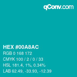 Color code: HEX #00A8AC | qconv.com