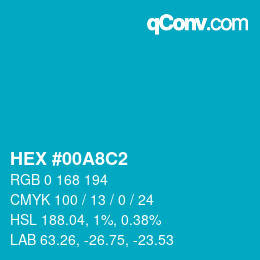 Color code: HEX #00A8C2 | qconv.com