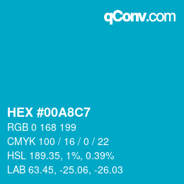 Color code: HEX #00A8C7 | qconv.com