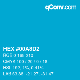 Color code: HEX #00A8D2 | qconv.com
