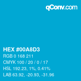 Color code: HEX #00A8D3 | qconv.com