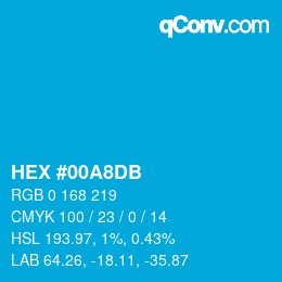 Color code: HEX #00A8DB | qconv.com