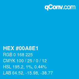 Color code: HEX #00A8E1 | qconv.com