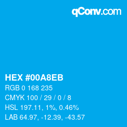 Color code: HEX #00A8EB | qconv.com