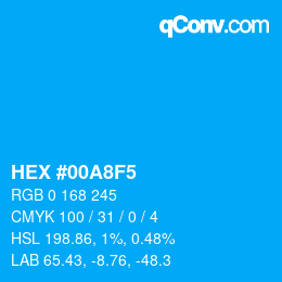 カラーコード: HEX #00A8F5 | qconv.com