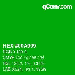 Color code: HEX #00A909 | qconv.com
